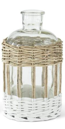 Medium Nautical Wicker Sleeve Glass Bottle