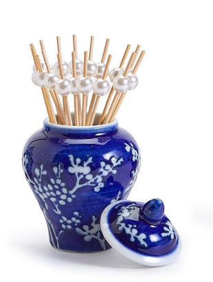 Blue Mini Ginger Jar with Picks