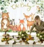Woodland baby Shower Photo Backdrop