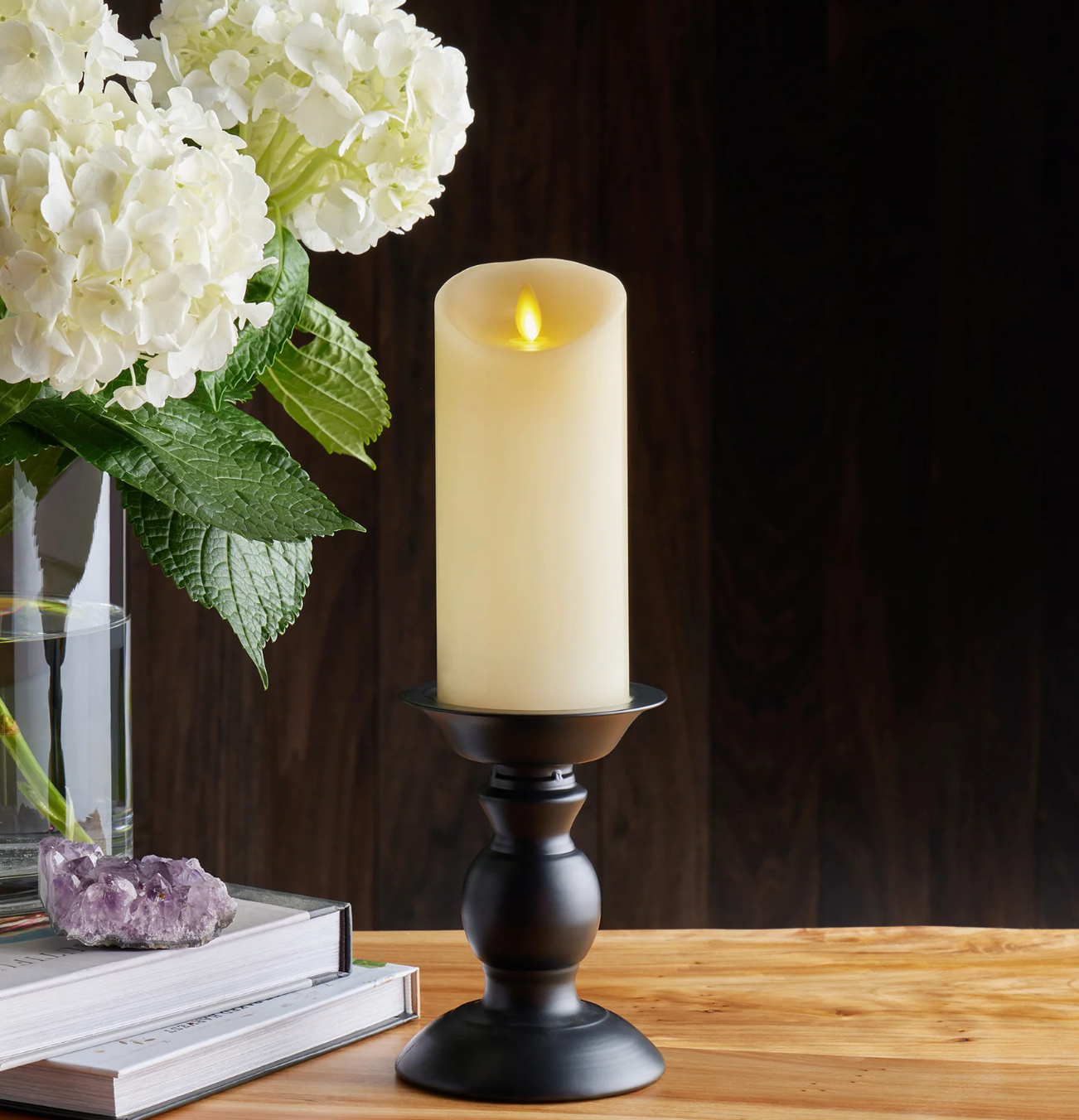 3" x 6.5" Ivory Real-Flameless Candle by Luminara