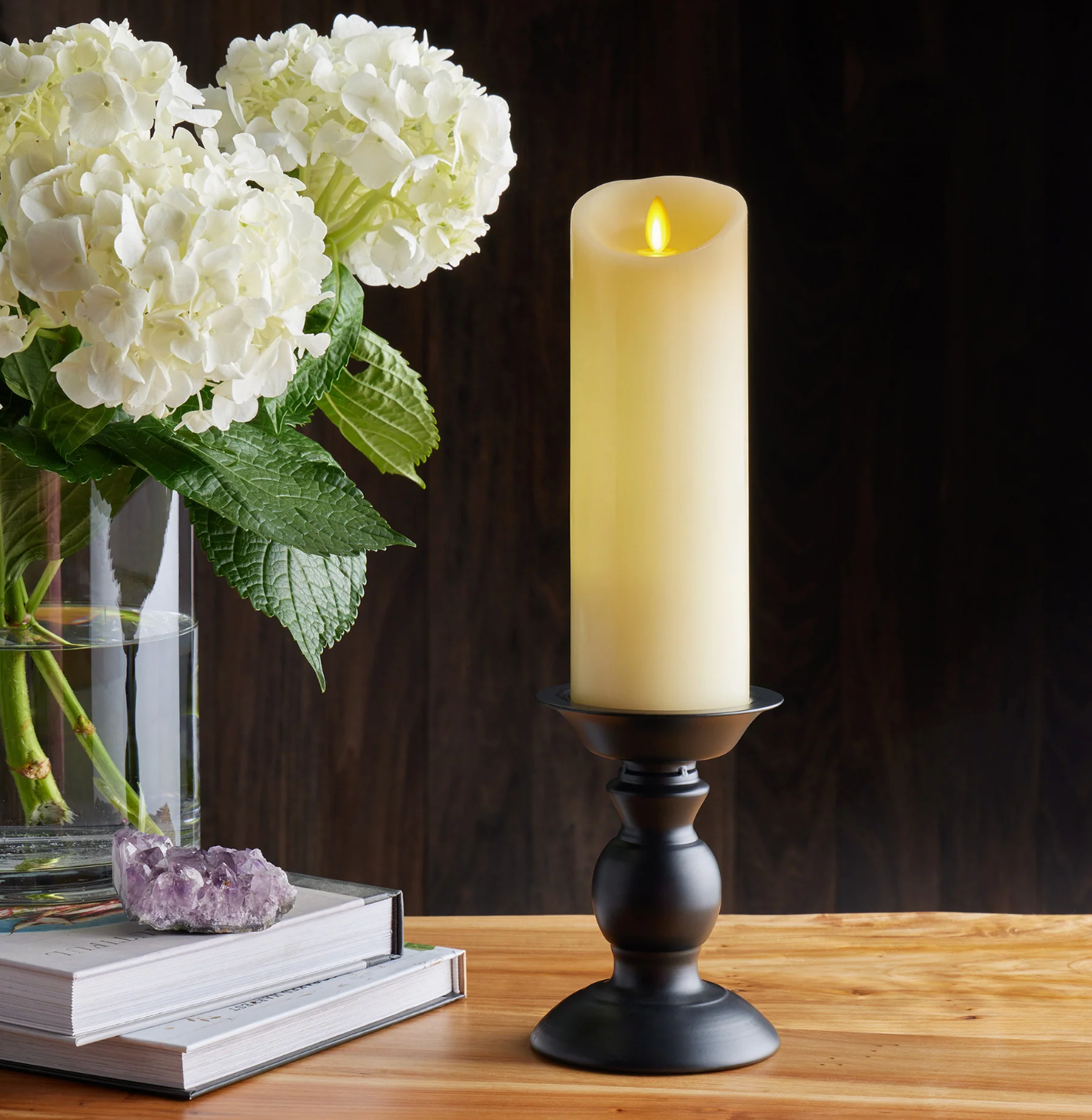 3" x 8.5" Ivory Real Flame-Effect Luminara Candle