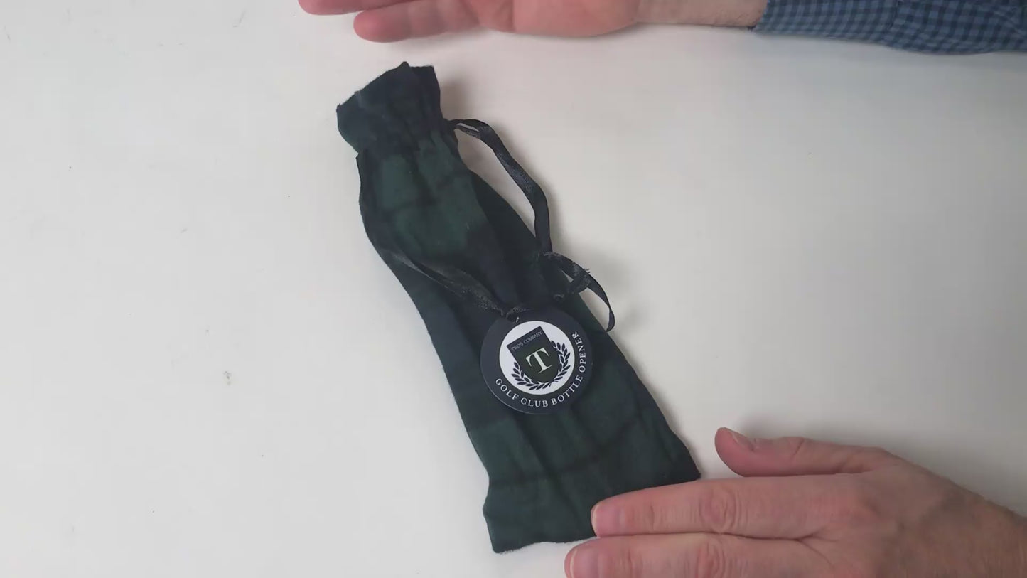 Load and play video in Gallery viewer, Golf Club Bottle Opener in Gift Pouch
