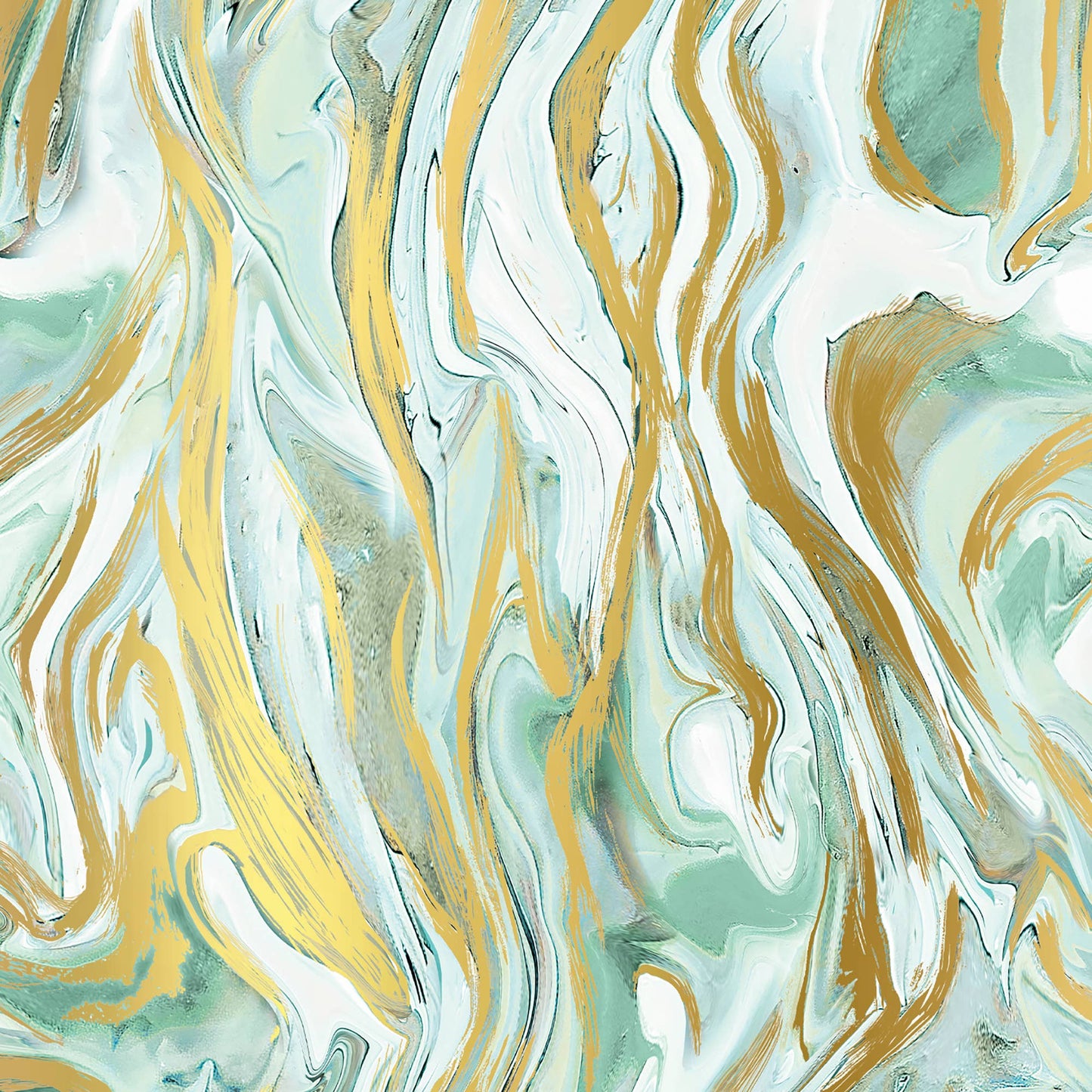Marbleized Mint Gift Wrap - Roll