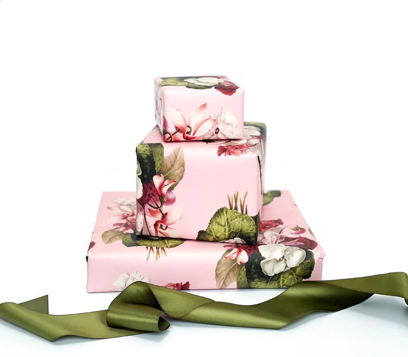 Pink Floral Gift Wrap