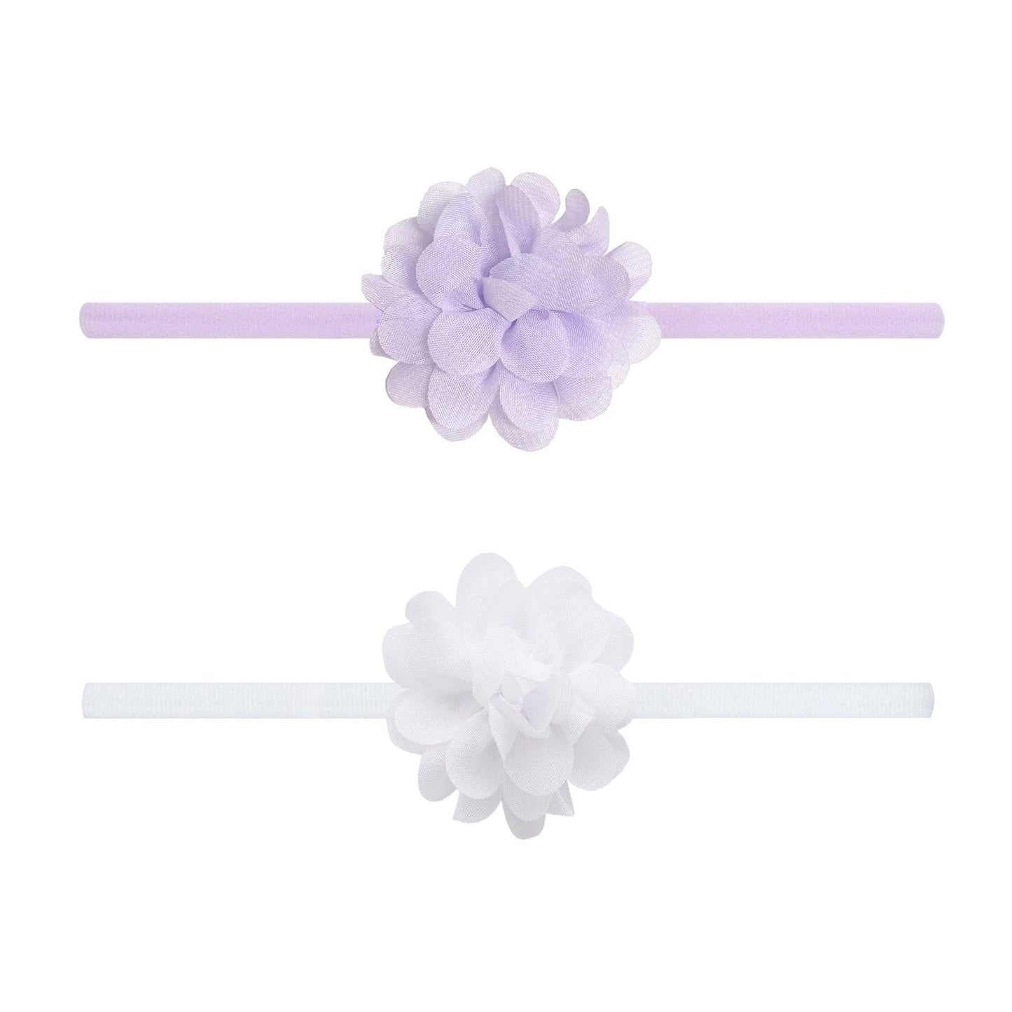 2Pk Mini Chiffon Flower in Light Orchid + White