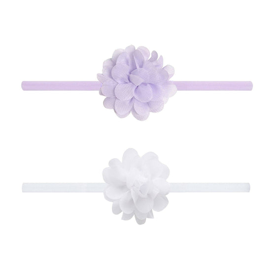 2Pk Mini Chiffon Flower in Light Orchid + White