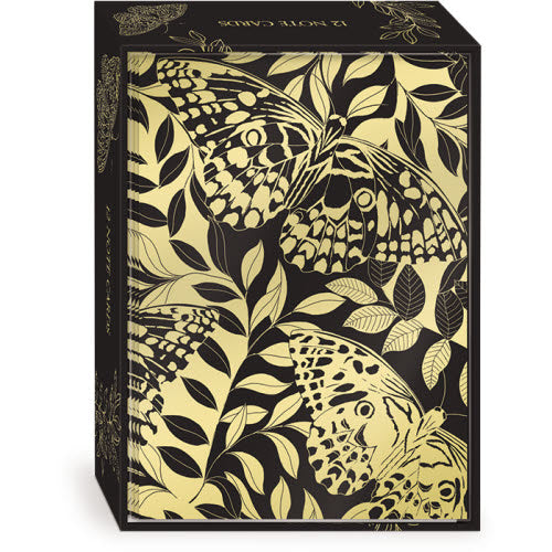 Luxe Black Butterflies Notecards